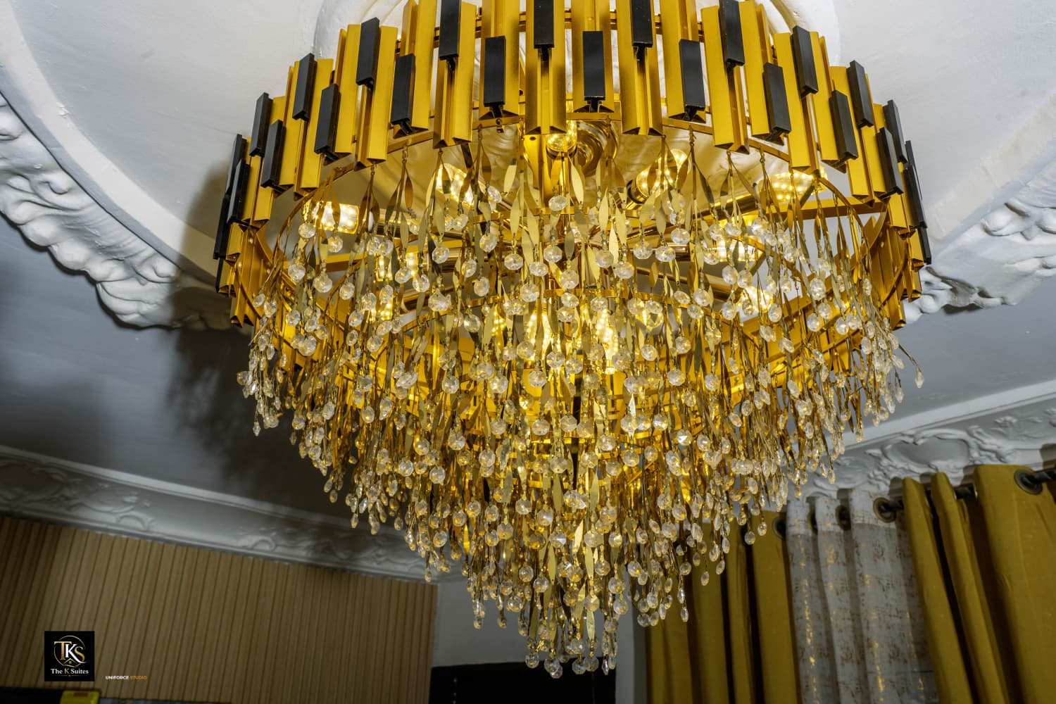 Crystal & gold chandelier